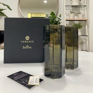 Authentic Versace Medusa Lumiere Haze Tall Drinking Glasses - Set of Two